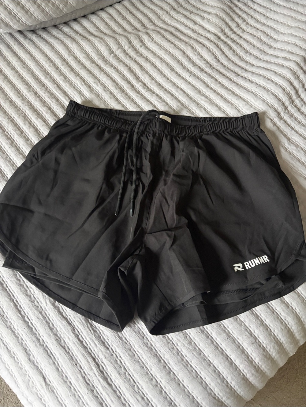 Women's Black Two-Layer Athletic Shorts
